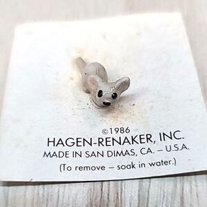 Hagen-Renaker Vintage tiny mouse on original card 1986 USA